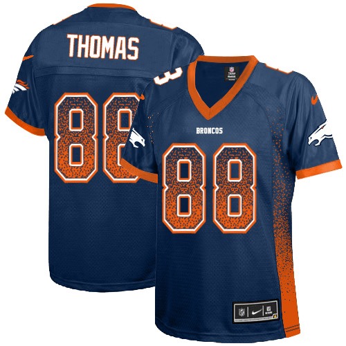 Women's Limited Demaryius Thomas Nike Jersey Navy Blue - #88 Drift Fashion NFL Denver Broncos